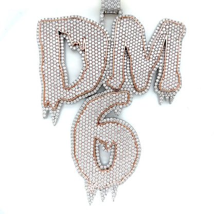 Lab-Created Moissanite Bling Hip Hop DM 6 Custom Design Pendant Charm