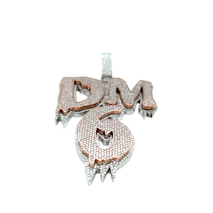Lab-Created Moissanite Bling Hip Hop DM 6 Custom Design Pendant Charm