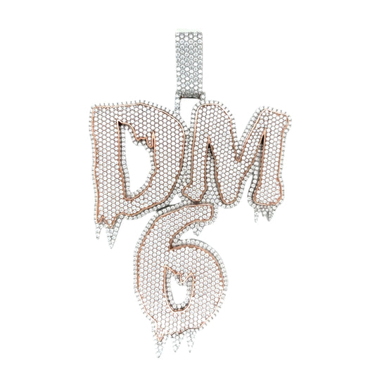 Lab-Created Moissanite Bling Hip Hop DM 6 Custom Design Pendant Charm