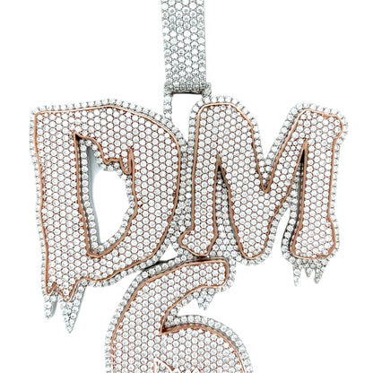 Lab-Created Moissanite Bling Hip Hop DM 6 Custom Design Pendant Charm
