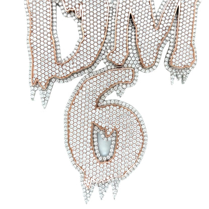 Lab-Created Moissanite Bling Hip Hop DM 6 Custom Design Pendant Charm