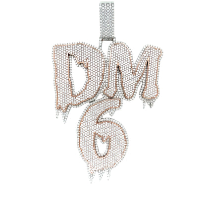 Lab-Created Moissanite Bling Hip Hop DM 6 Custom Design Pendant Charm