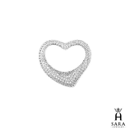 Charm colgante para mujer con forma de corazón y piedras redondas con acabado dorado