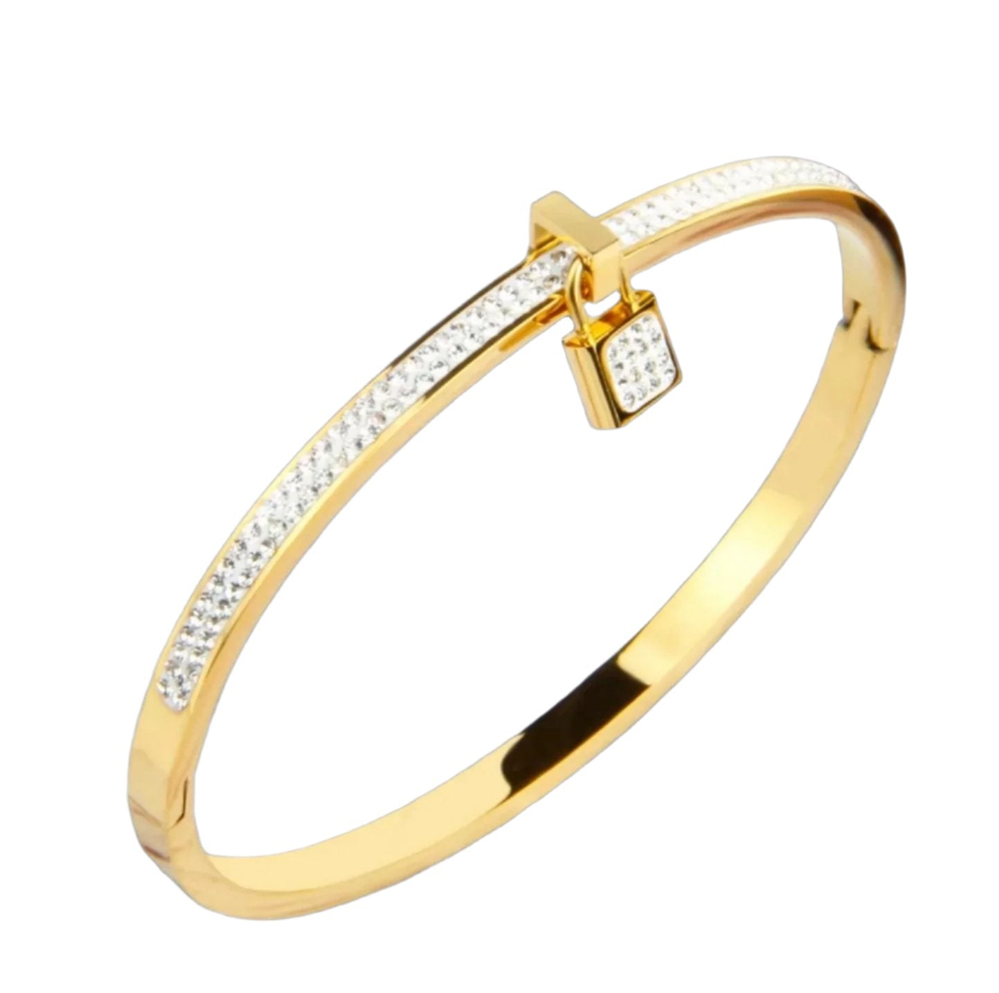 Fancy Plated Lock Women Jewelry Bangle