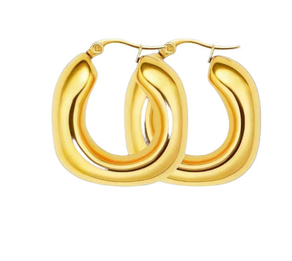 18K Gold Plated Stainless Steel Hoops