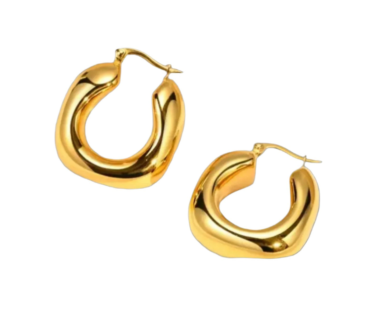 18K Gold Plated Stainless Steel Hoops