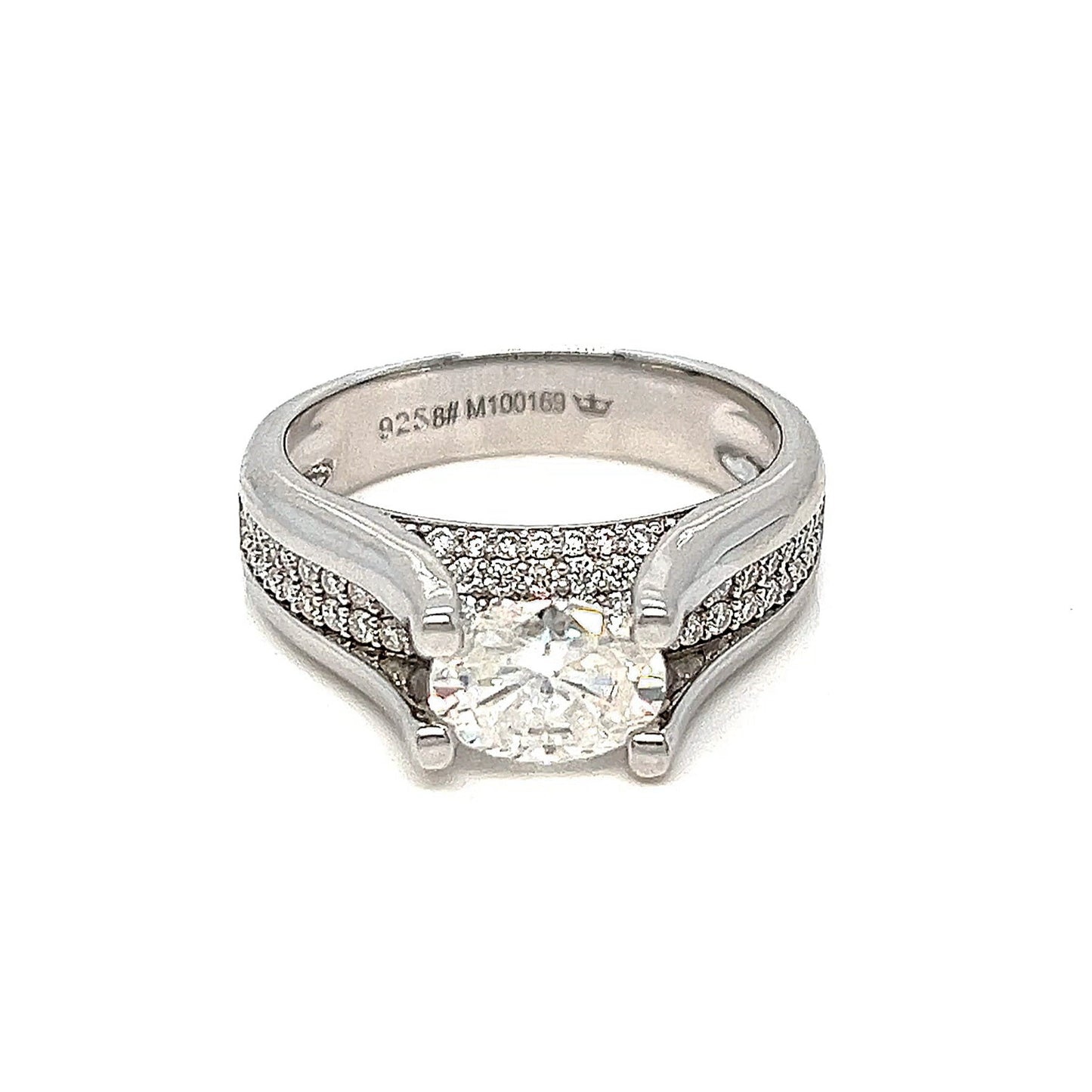 Engagement Shaped Cubic Zirconia Ring