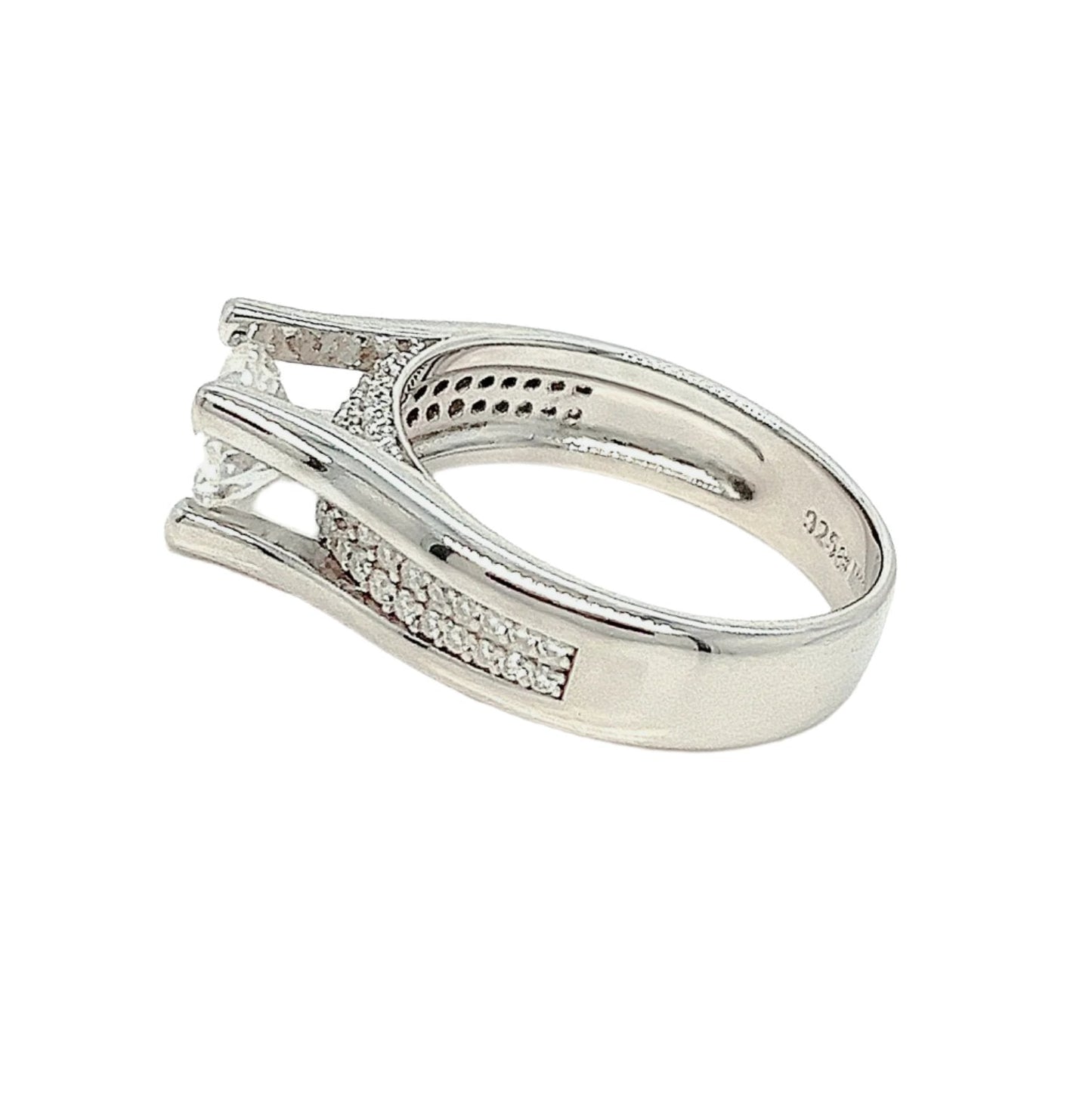 Engagement Shaped Cubic Zirconia Ring