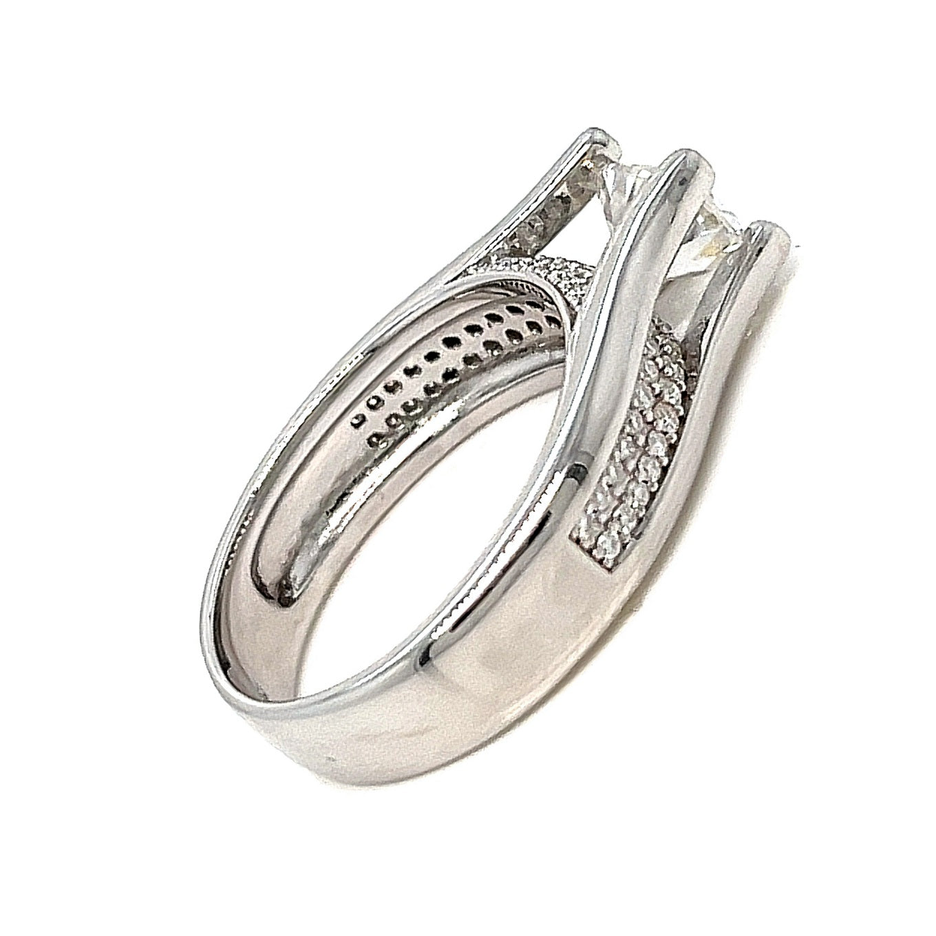 Engagement Shaped Cubic Zirconia Ring