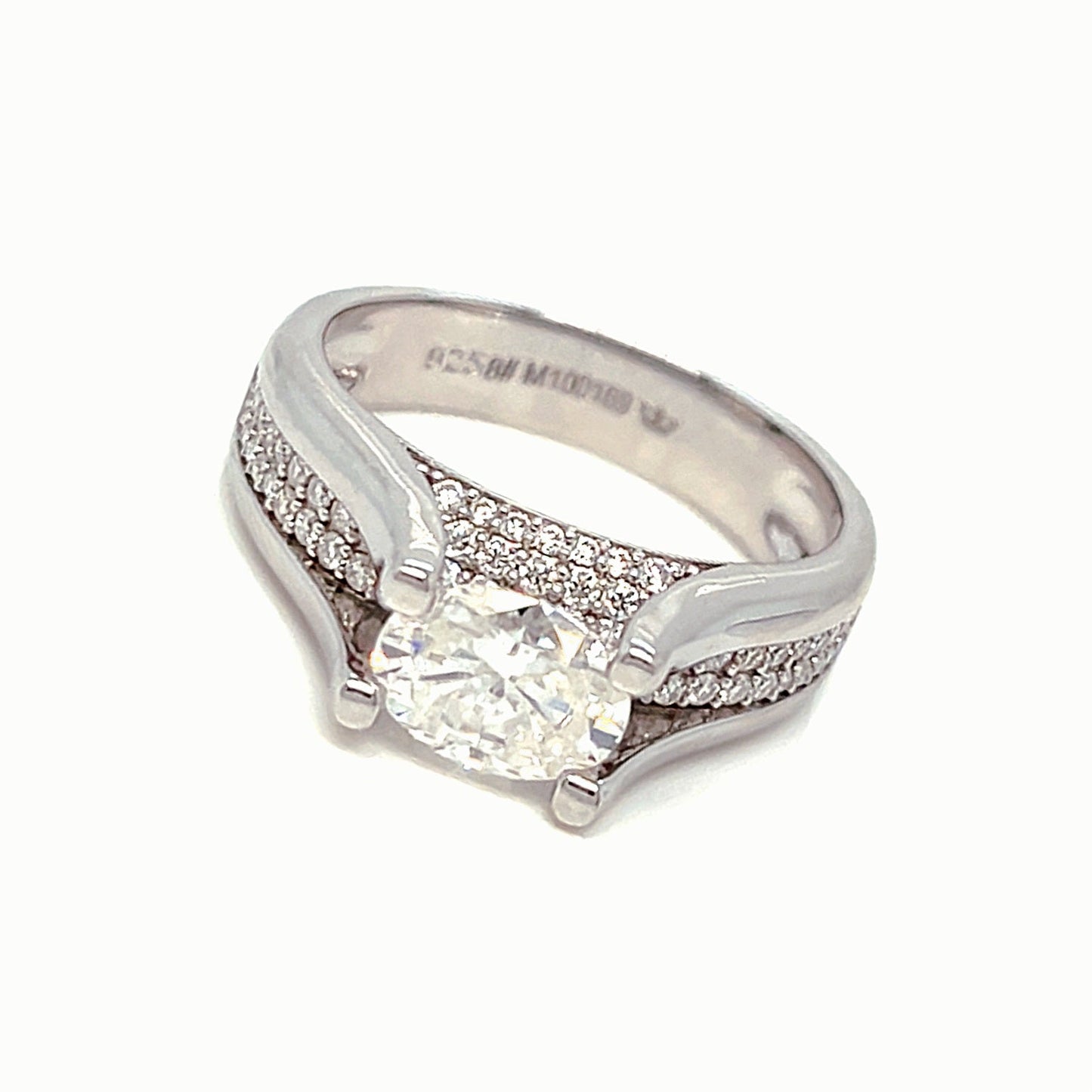Engagement Shaped Cubic Zirconia Ring