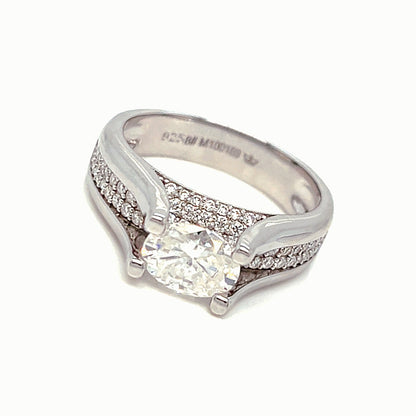 Engagement Shaped Cubic Zirconia Ring