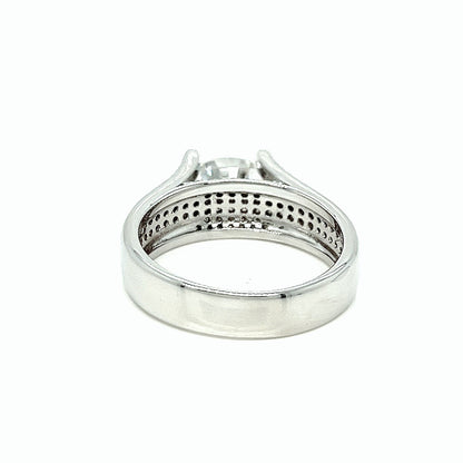 Engagement Shaped Cubic Zirconia Ring