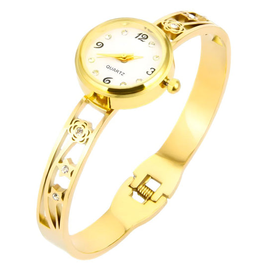 Gold Plated Stainless Steel Watch Bangle