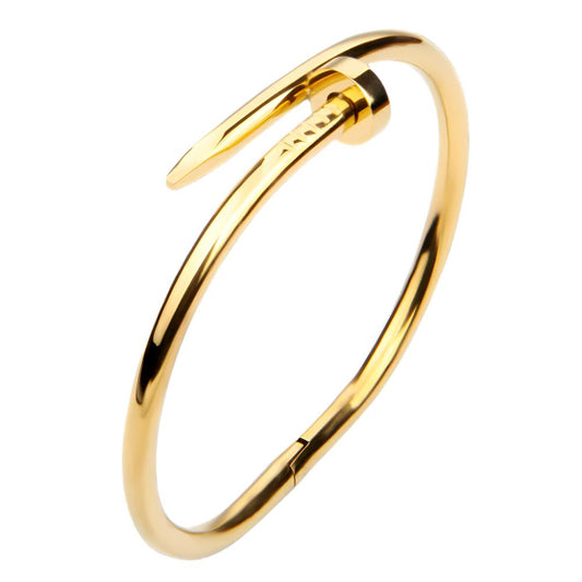 Gold Plated Stainless Steel Nail Bangle