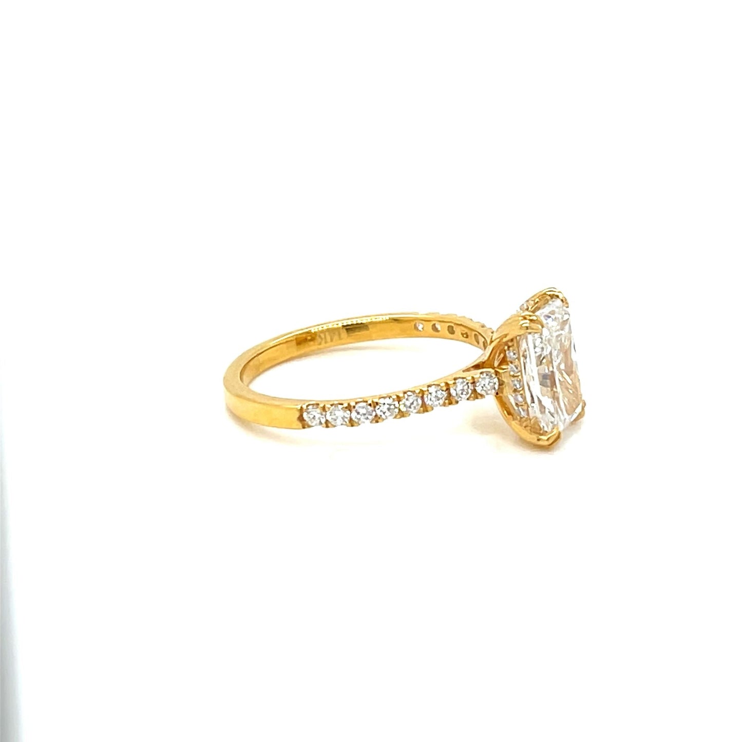 14k Gold Lab-Created Diamond Radiant Engagement Ring