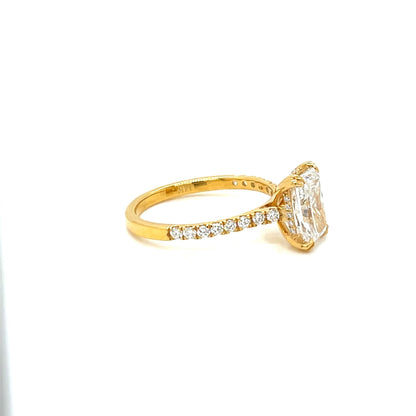14k Gold Lab-Created Diamond Radiant Engagement Ring