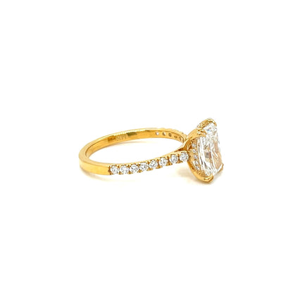 14k Gold Lab-Created Diamond Radiant Engagement Ring