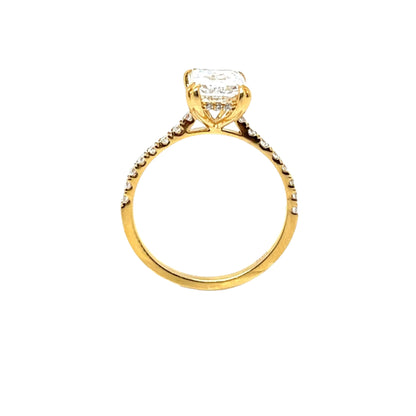 14k Gold Lab-Created Diamond Radiant Engagement Ring