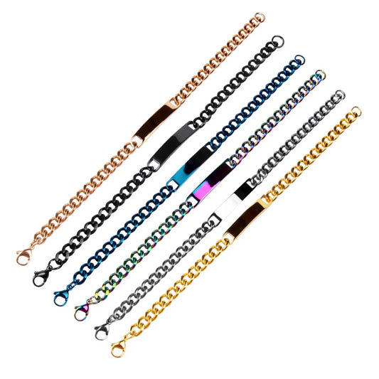 Customizable ID Cuban Link Stainless Steel Bracelet