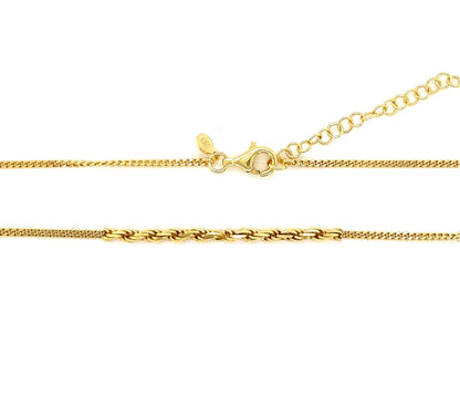 14K Gold Plated Baby Cuban And Rope Necklace