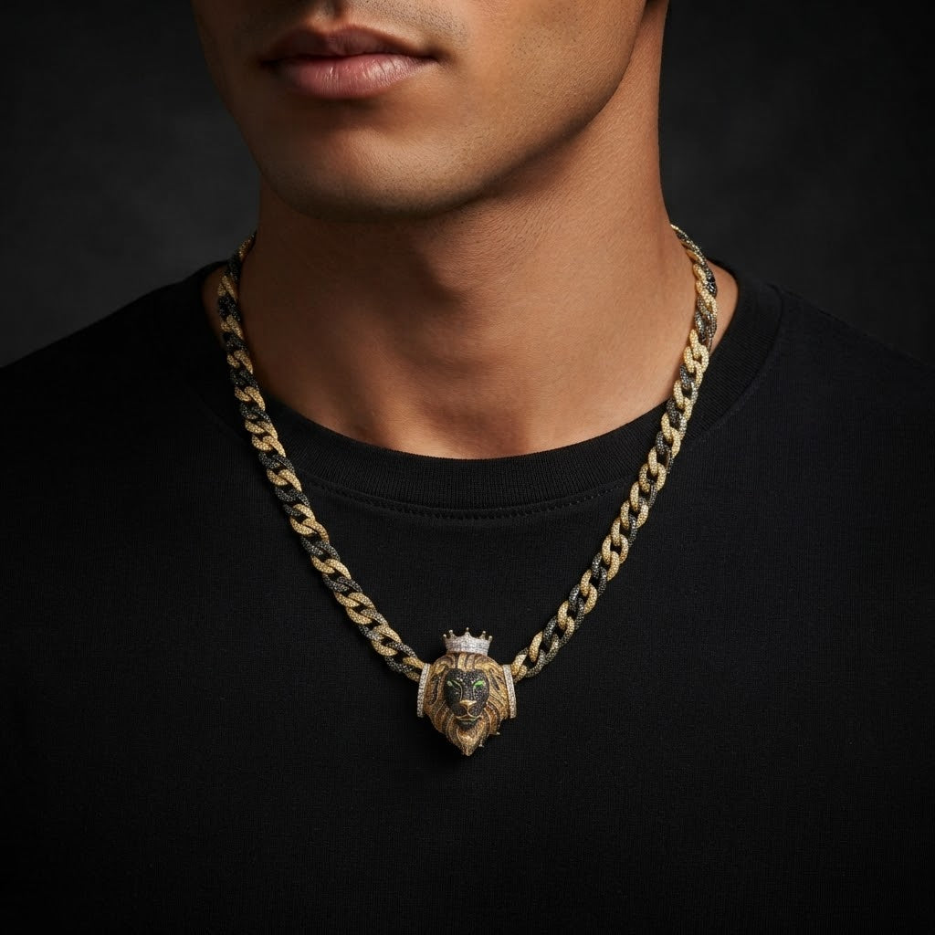 The Crowned Lion Cuban Chain