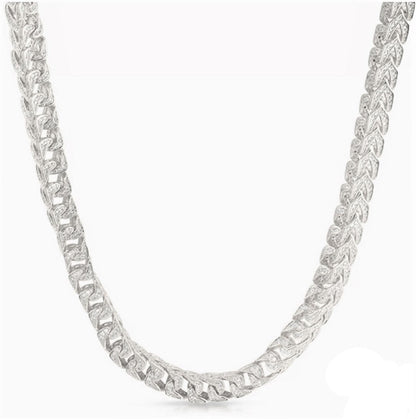 925 Sterling Silver CZ Franco Chain Necklace