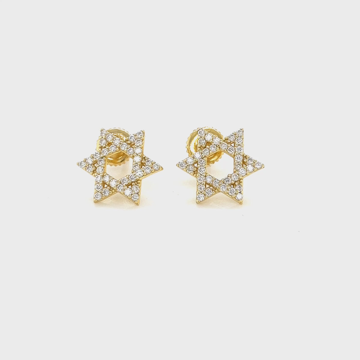 Video of the Star of David Earrings, 925 sterling silver with lab-grown moissanite