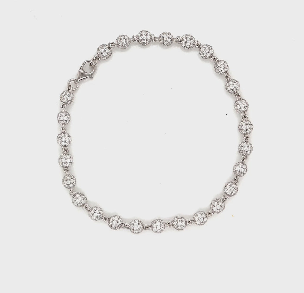 Video of the Sphere Bracelet, 925 sterling silver with lab-grown moissanite