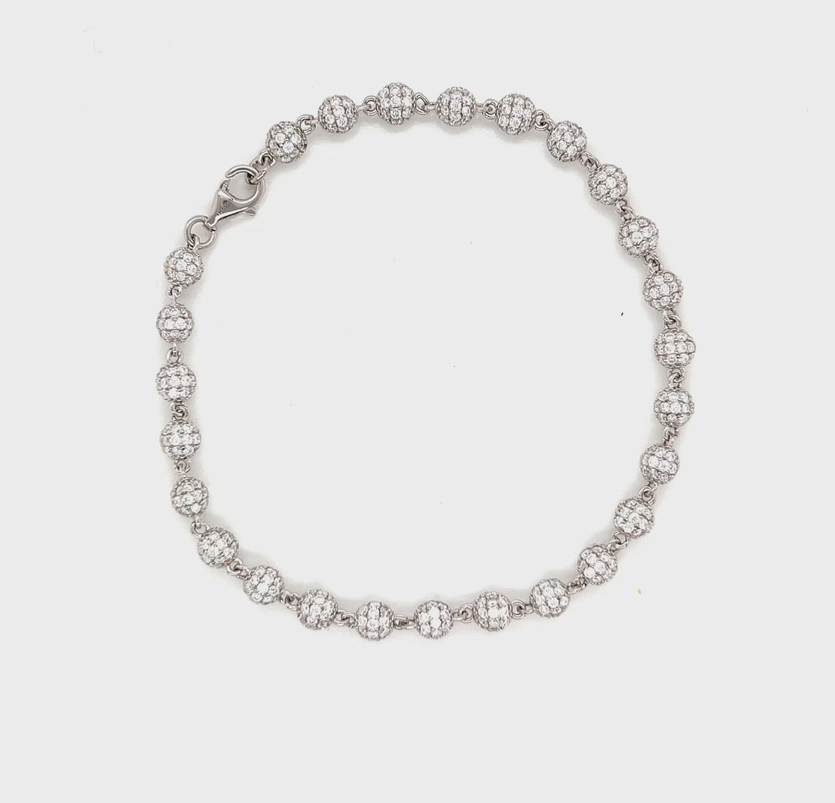 Video of the Sphere Bracelet, 925 sterling silver with lab-grown moissanite