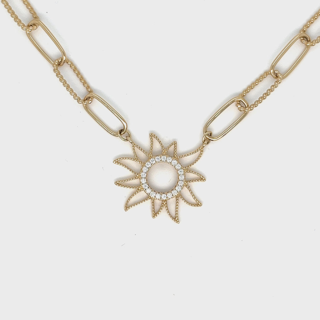 Video of the Sun Necklace, 14K gold or sterling silver