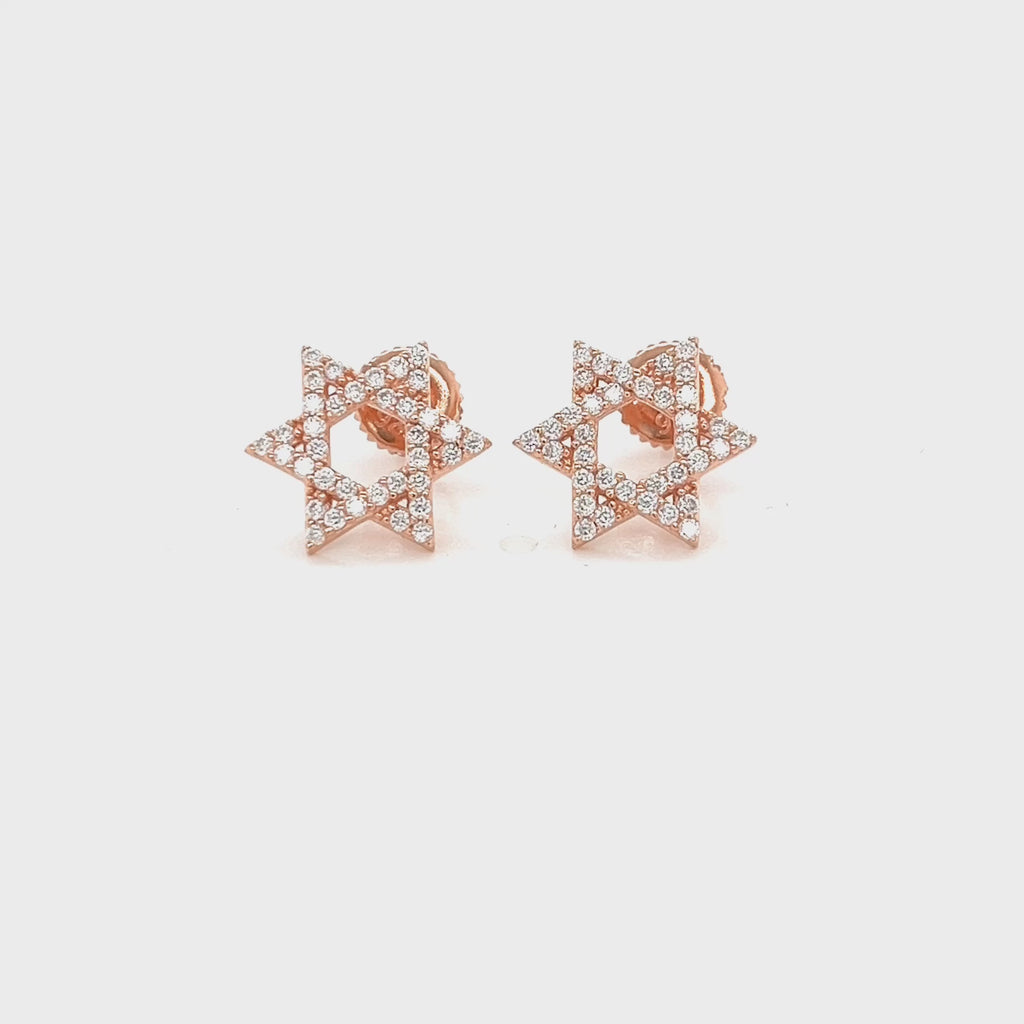 Video of the Star of David Earrings, 925 sterling silver with lab-grown moissanite