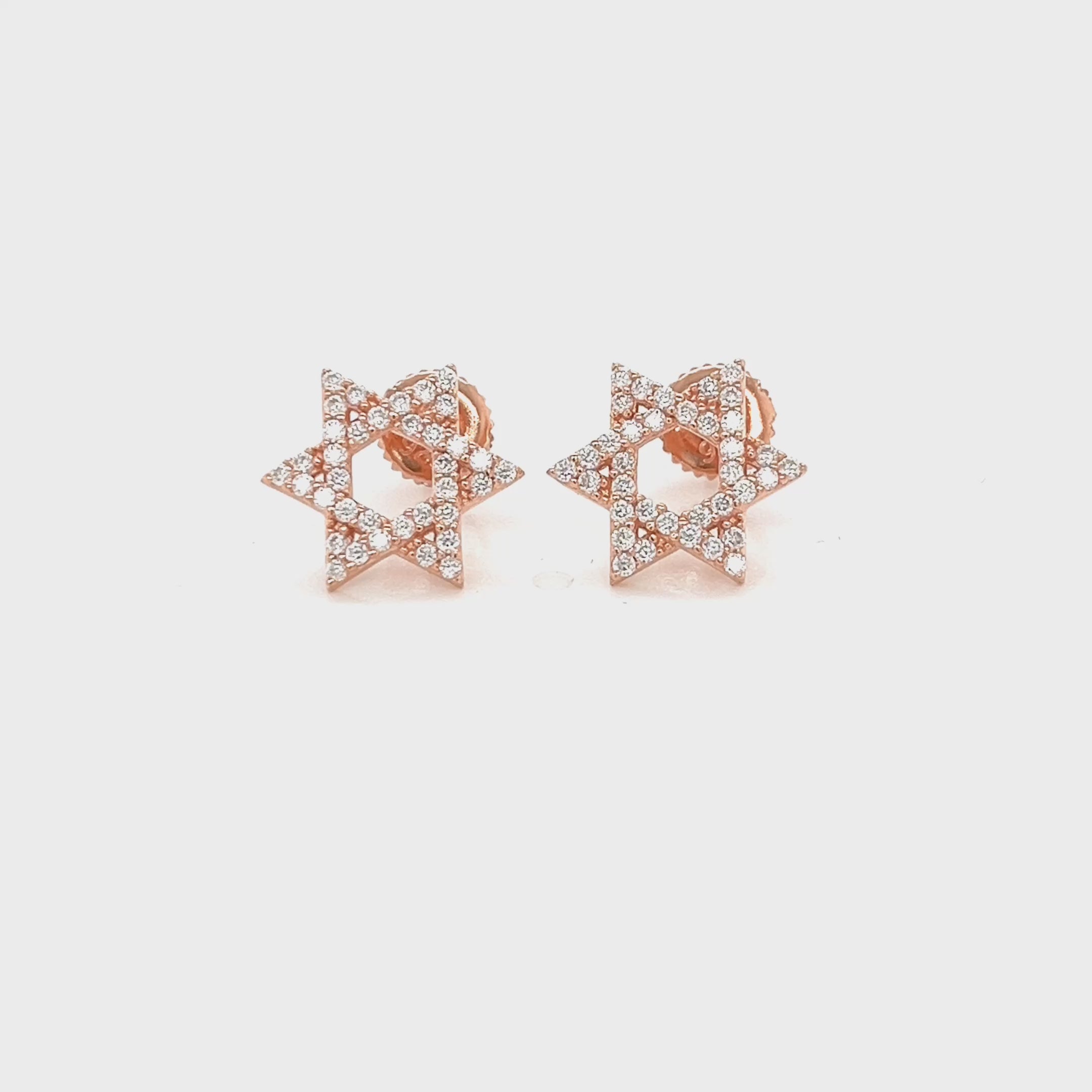 Video of the Star of David Earrings, 925 sterling silver with lab-grown moissanite
