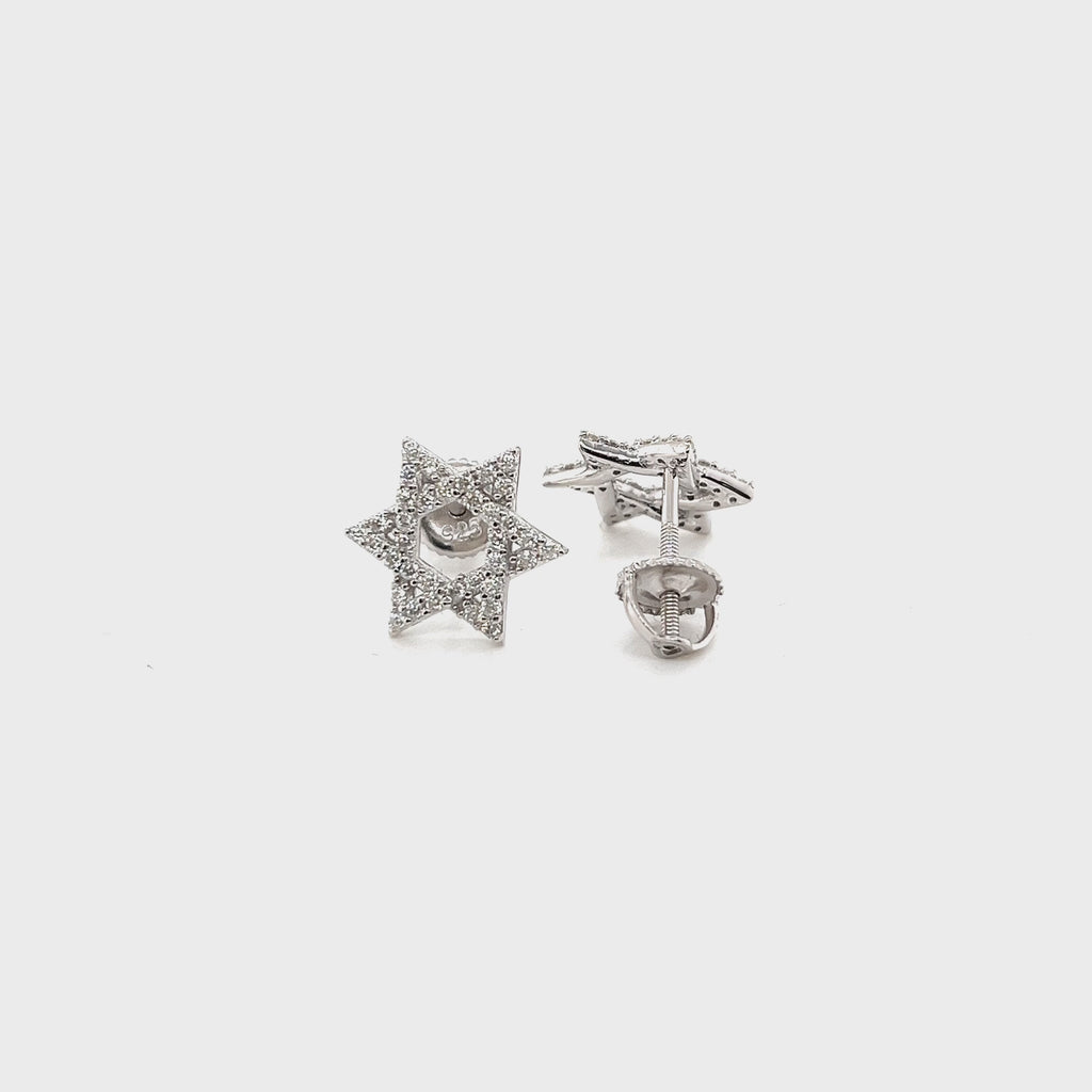 Video of the Star of David Earrings, 925 sterling silver with lab-grown moissanite