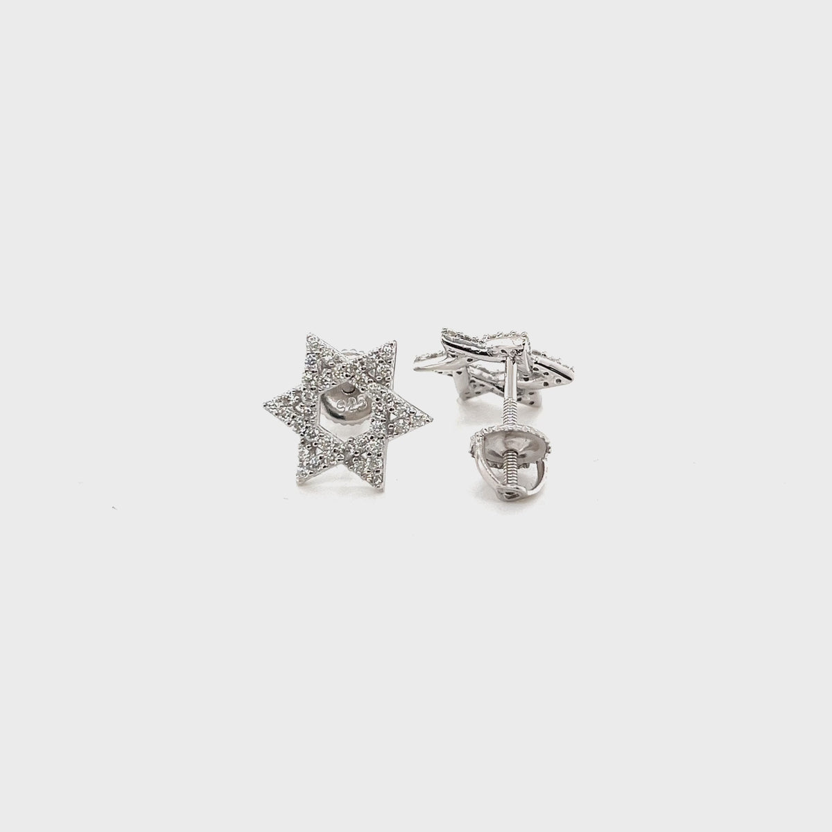 Video of the Star of David Earrings, 925 sterling silver with lab-grown moissanite