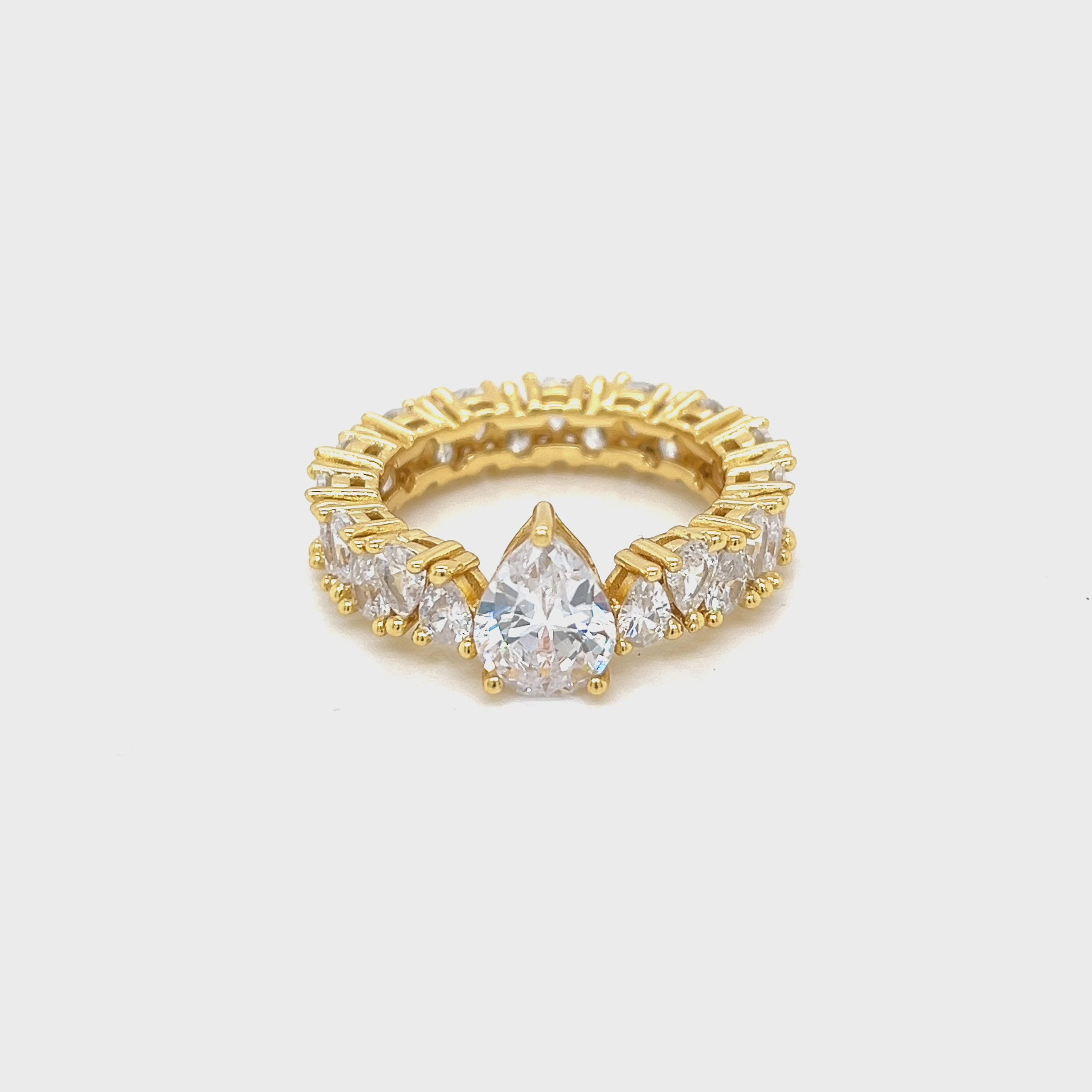 Video of the Pear Eternity, 925 sterling silver with moissanite or CZ