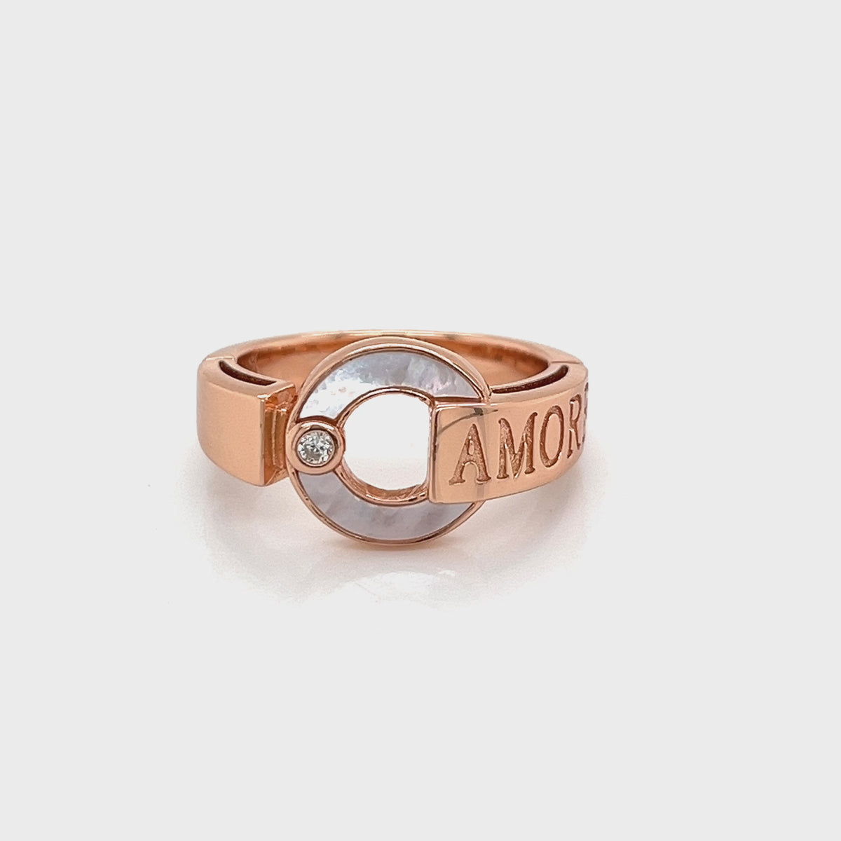 Video of the Amore Ring, 925 sterling silver with moissanite or CZ