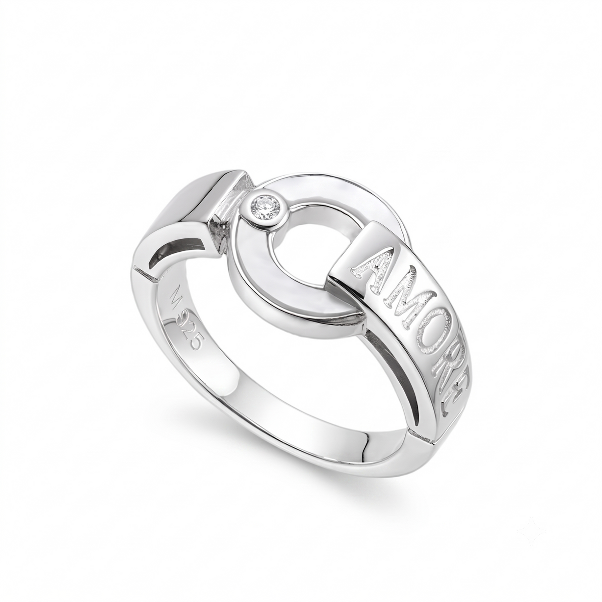 Amore Ring in 925 sterling silver with moissanite or CZ