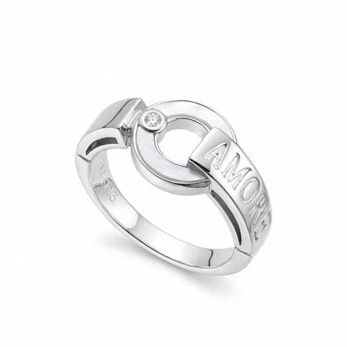 Amore Ring in 925 sterling silver with moissanite or CZ