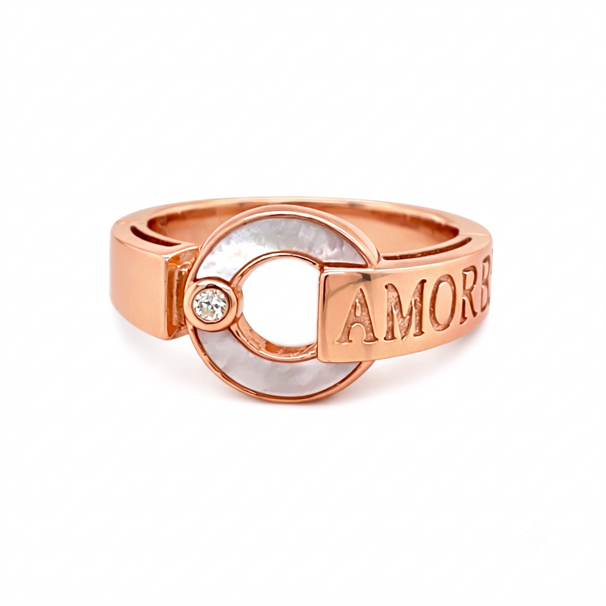 Amore Ring in 925 sterling silver with moissanite or CZ, view 3