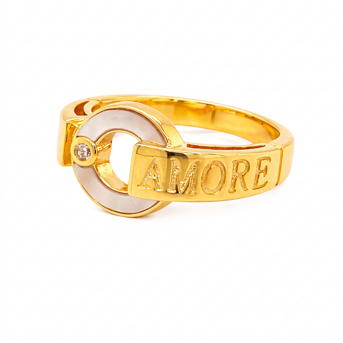 Amore Ring in 925 sterling silver with moissanite or CZ, view 4