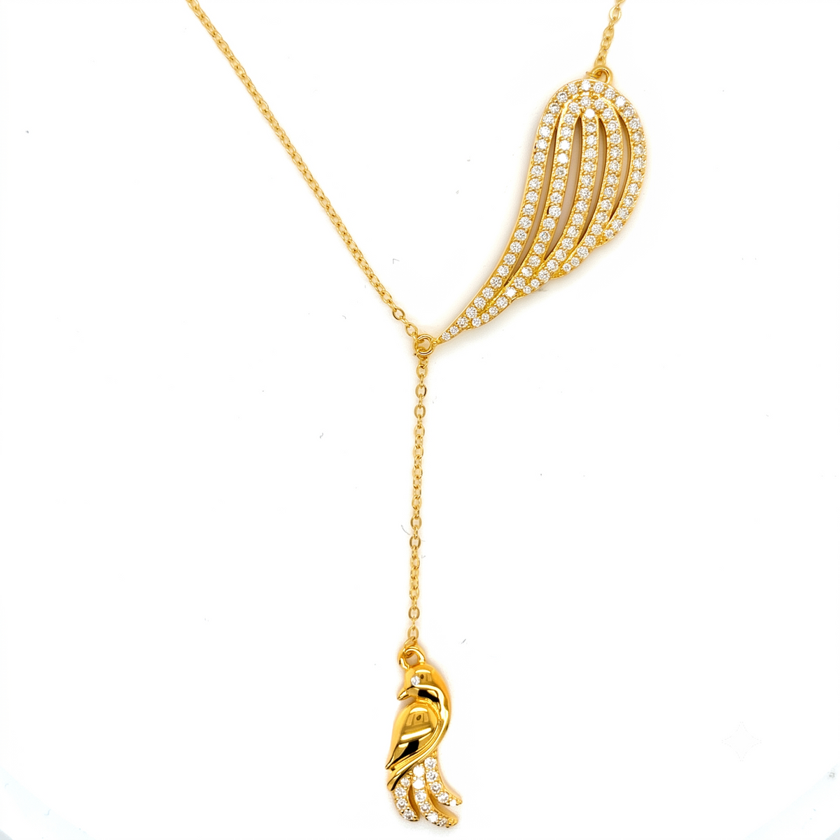Angel Wing Necklace in 14K gold or sterling silver