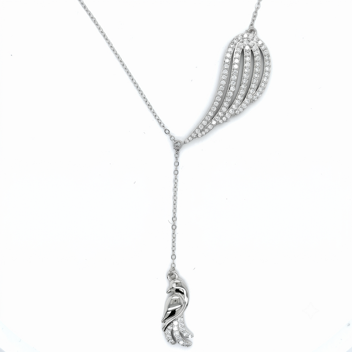 Angel Wing Necklace in 14K gold or sterling silver, view 3