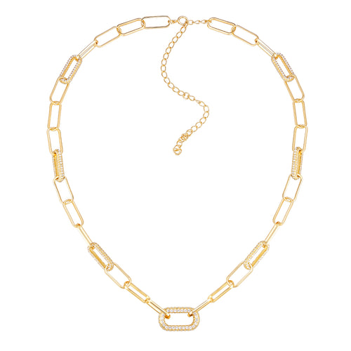 Aura Necklace in 925 sterling silver with cubic zirconia, yellow gold tone