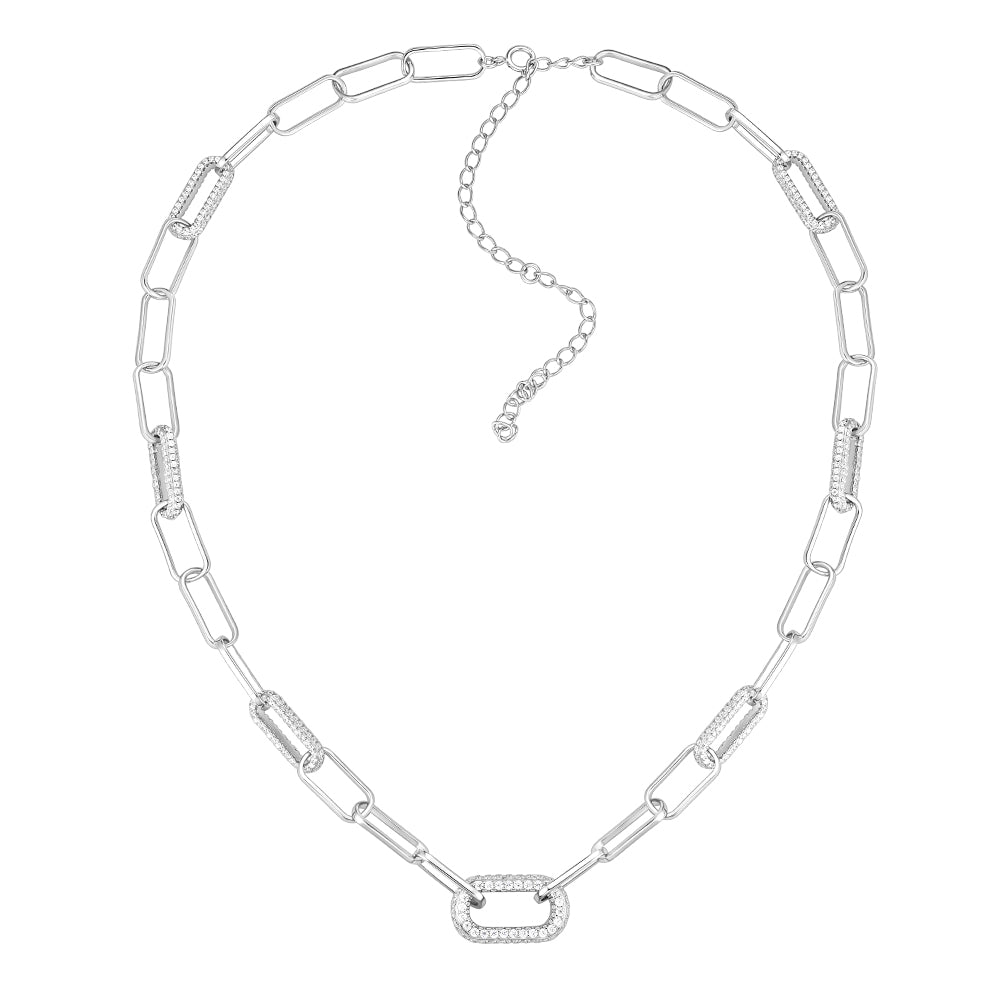 Aura Necklace in 925 sterling silver with cubic zirconia, silver tone