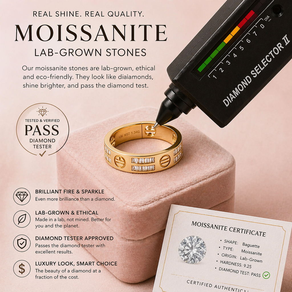 Axis Band in 925 sterling silver with moissanite or CZ, view 6