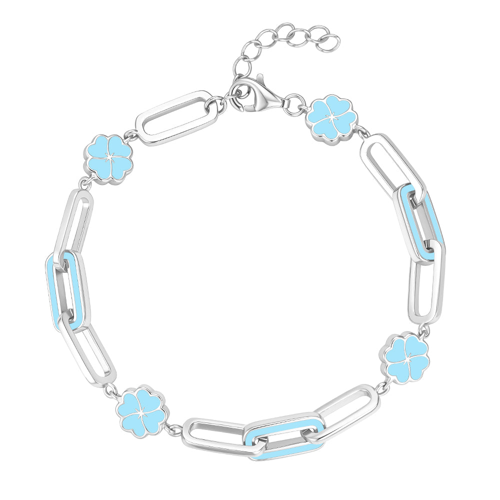 BloomFlip Bracelet in 925 sterling silver with cubic zirconia, view 4