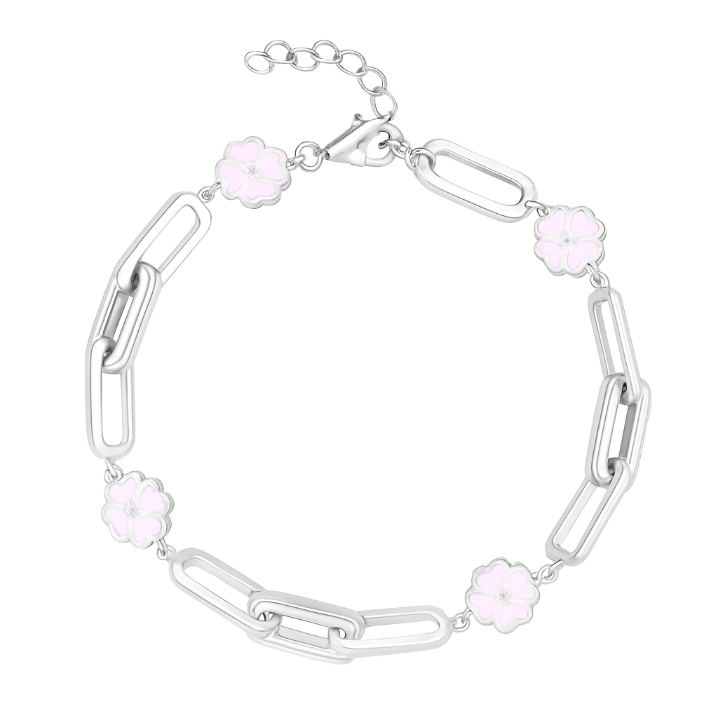BloomFlip Bracelet in 925 sterling silver with cubic zirconia, view 5