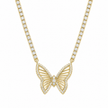 Butterfly Tennis Necklace in 925 sterling silver with moissanite or CZ