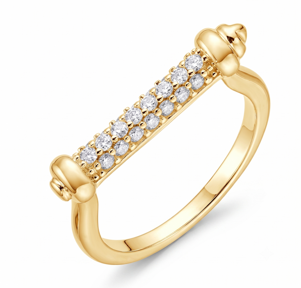 Column Ring in 925 sterling silver with moissanite or CZ, view 6