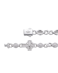 Cross Bracelet in 925 sterling silver with lab-grown moissanite, view 2